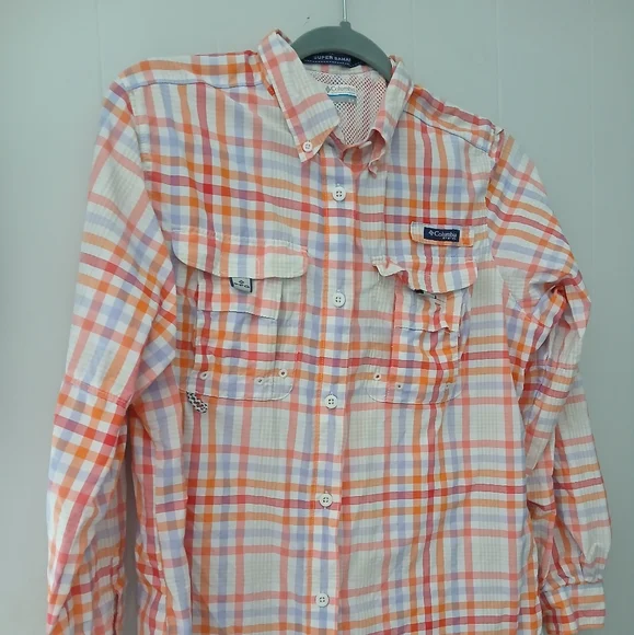 Orange and White Plaid Shirt - Picture 3 of 7